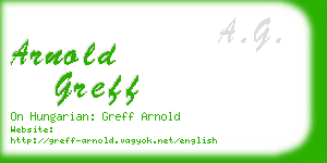 arnold greff business card